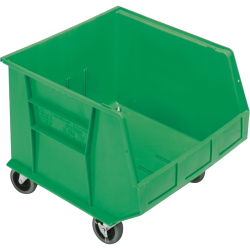 Mobile Bin, 14" H x 16-1/2" W x 18" D, 75 lbs. Capacity, Green Absolute Business Supply