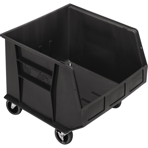 Mobile Bin, 14" H x 16-1/2" W x 18" D, 75 lbs. Capacity, Black Absolute Business Supply