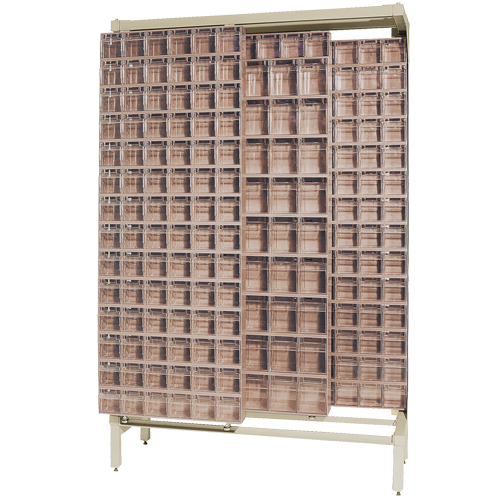 Syst&egrave;me de stockage &agrave; glissi&egrave;re &agrave; bacs basculants autonome, 48" la x 18" p x 77" h, 303 tiroirs Absolute Business Supply