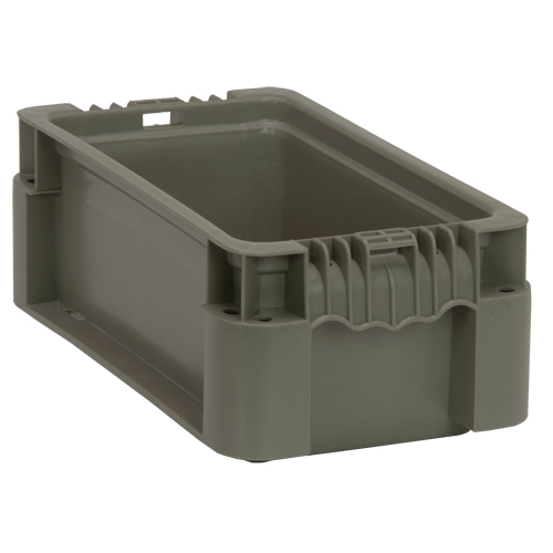 Collapsible Stacking Container, 7" W x 12" D x 5" H, Grey Absolute Business Supply