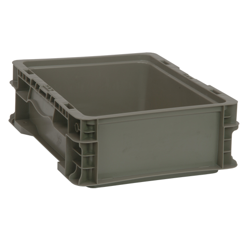 Contenant pliable et empilable, 15" la x 12" p x 5" h, Gris Absolute Business Supply