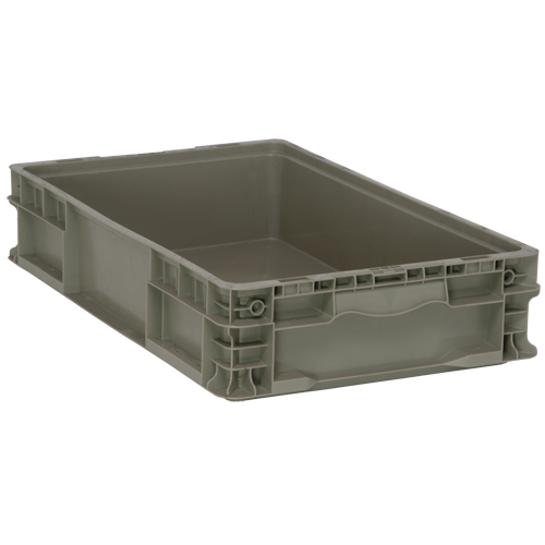 Contenant pliable et empilable, 15" la x 24" p x 5" h, Gris Absolute Business Supply