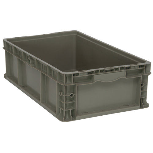 Collapsible Stacking Container, 15" W x 24" D x 7.5" H, Grey Absolute Business Supply