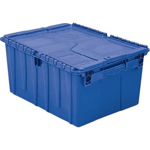 Flipak&reg; Polyethylene Plastic (PE) Distribution Containers, 11.8" x 9.8" x 7.7", Blue Absolute Business Supply
