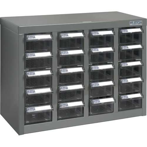 Casiers pour pi&egrave;ces KPC-600, Acier, 20 tiroirs, 18-1/3" x 8-2/3" x 13-3/4", Gris Absolute Business Supply