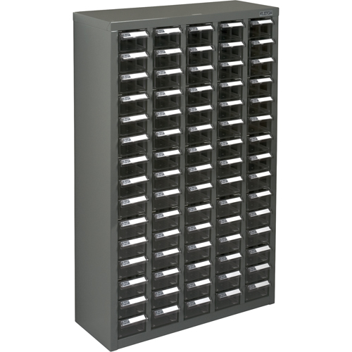 KPC-600 Parts Cabinet, Galvanized Steel, 75 Drawers, 23-1/10" x 8-7/10" x 36-9/10", Grey Absolute Business Supply