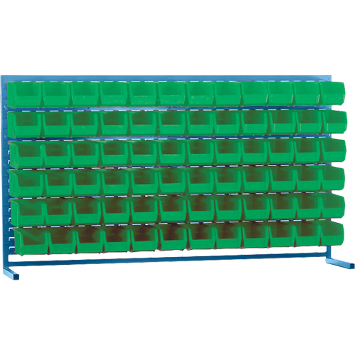 Rayonnage &agrave; persienne avec bacs, 72 bacs, 72" la x 15" p x 40" h Absolute Business Supply