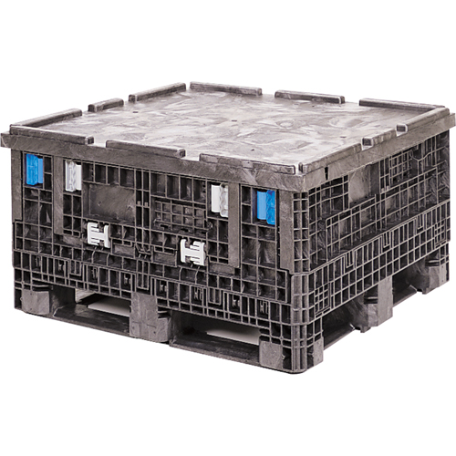 Medium-Duty Collapsible Bulkpak Containers, 48" L x 40" W x 39" H, Black Absolute Business Supply