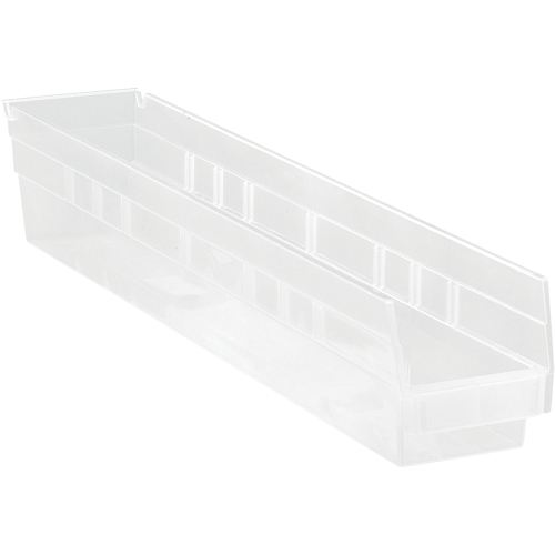 Bacs de rangement pour tablettes, 4-1/8" la x 4" H x 23-5/8" p, Transparent, Capacit&eacute; 50 lb Absolute Business Supply