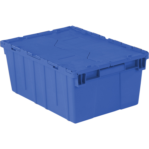 Flipak&reg; Polyethylene Plastic (PE) Distribution Containers, 21.9" x 15.2" x 9.3", Blue Absolute Business Supply