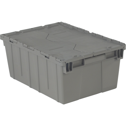 Contenants de distribution Flipak en plastique poly&eacute;thyl&egrave;ne (PE), 21,9" x 15,2" x 9,3", Gris Absolute Business Supply