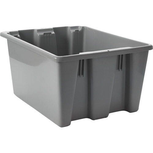 Caisse-palette empilable et emboîtable, 10" x 15,5" x 19,5", Gris Absolute Business Supply