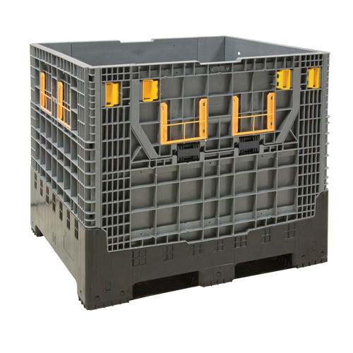 Contenant de vrac pliable, 47,2" lo x 39,4" la x 39,4" h, Gris Absolute Business Supply