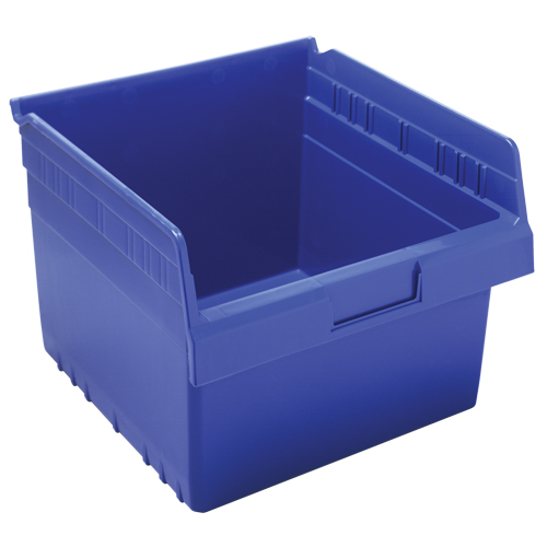 Store-Max Shelf Bins, 11-1/8" W x 8" H x 11-5/8" D, Blue, 44 lbs. Capacity Absolute Business Supply