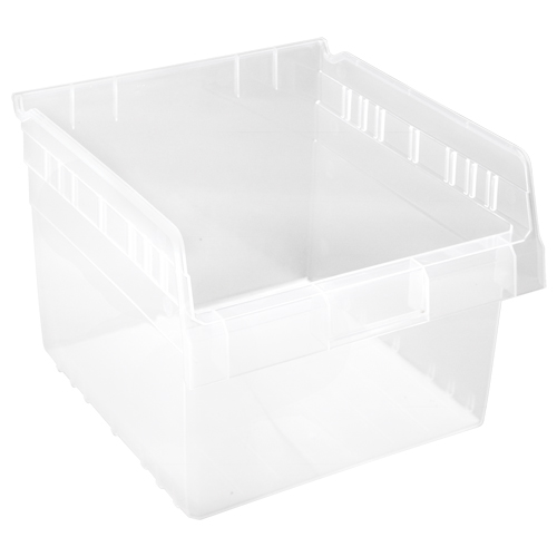 Store-Max Shelf Bins, 11-1/8" W x 8" H x 11-5/8" D, Clear, 44 lbs. Capacity Absolute Business Supply