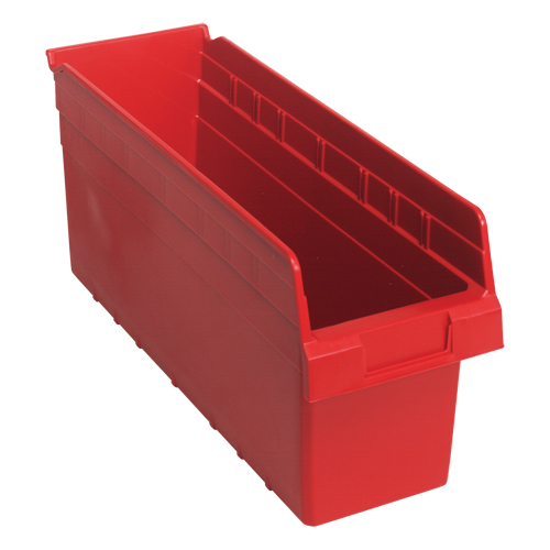Bacs pour &eacute;tag&egrave;re Store-Max, 6-5/8" la x 8" H x 17-7/8" p, Rouge, Capacit&eacute; 56 lb Absolute Business Supply