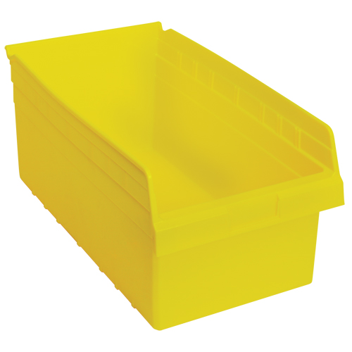 Store-Max Shelf Bins, 11-1/8" W x 8" H x 17-7/8" D, Yellow, 56 lbs. Capacity Absolute Business Supply