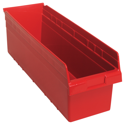 Bacs pour &eacute;tag&egrave;re Store-Max, 8-3/8" la x 8" H x 23-5/8" p, Rouge, Capacit&eacute; 68 lb Absolute Business Supply