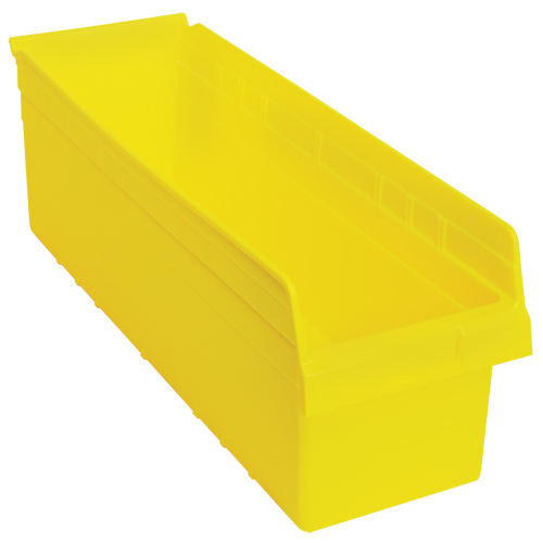 Store-Max Shelf Bins, 8-3/8" W x 8" H x 23-5/8" D, Yellow, 68 lbs. Capacity Absolute Business Supply