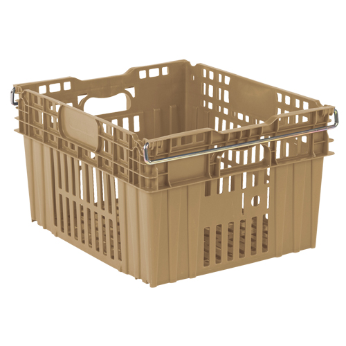 Contenant en plastique empilable Stack-N-Nest pour l'agriculture, 20" x 24" x 13,4", Beige Absolute Business Supply