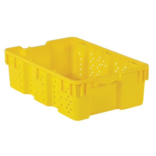 Contenant en plastique empilable Stack-N-Nest pour l'agriculture, 16" x 23,9" x 7,3", Jaune Absolute Business Supply
