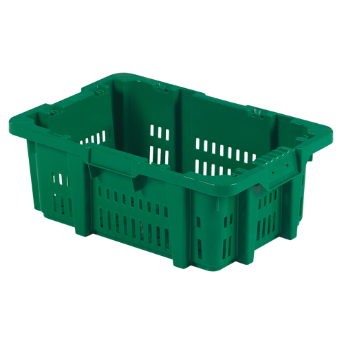 Contenant en plastique Stack-N-Nest pour la manutention des aliments, 16" x 23,9" x 8,8", Vert Absolute Business Supply