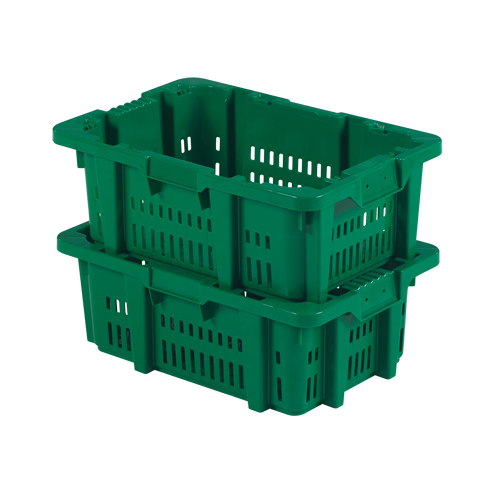 Contenant en plastique Stack-N-Nest pour la manutention des aliments, 16" x 23,9" x 8,8", Vert Absolute Business Supply