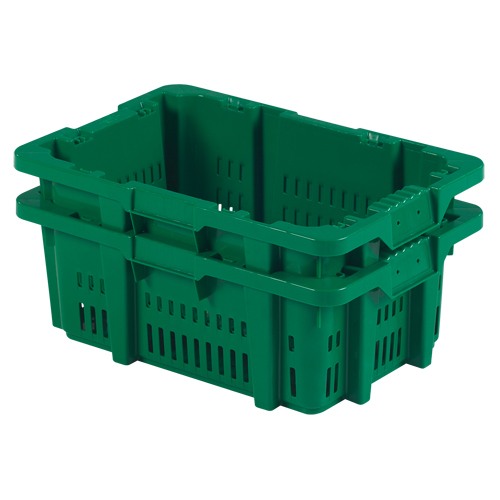 Contenant en plastique Stack-N-Nest pour la manutention des aliments, 16" x 23,9" x 8,8", Vert Absolute Business Supply