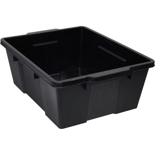 Plastic Latch Container, 15.875" W x 21" D x 7.75" H, Black Absolute Business Supply