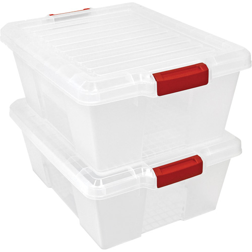 Plastic Latch Container, 15.875" W x 21" D x 7.75" H, Black Absolute Business Supply