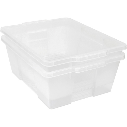 Plastic Latch Container, 15.875" W x 21" D x 7.75" H, Black Absolute Business Supply