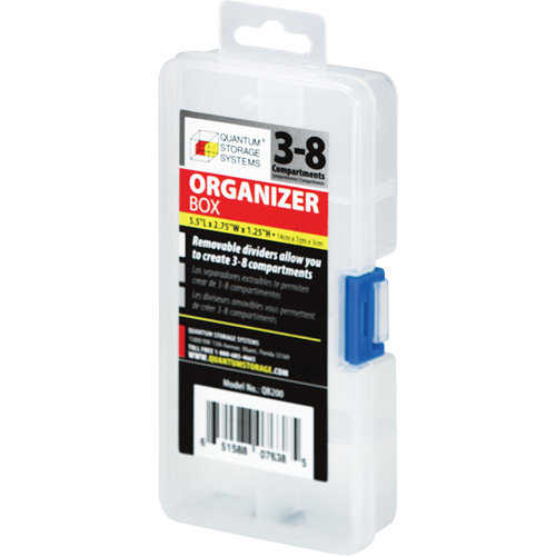 Boîte &agrave; compartiments en plastique, 2,75" la x 5,5" p x 1,25" h, 8 compartiments Absolute Business Supply