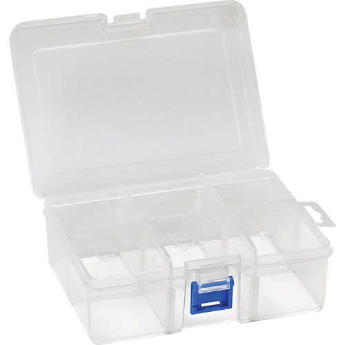 Plastic Compartment Box, 4.75" W x 6.75" D x 2.25" H, 6 Compartments Absolute Business Supply