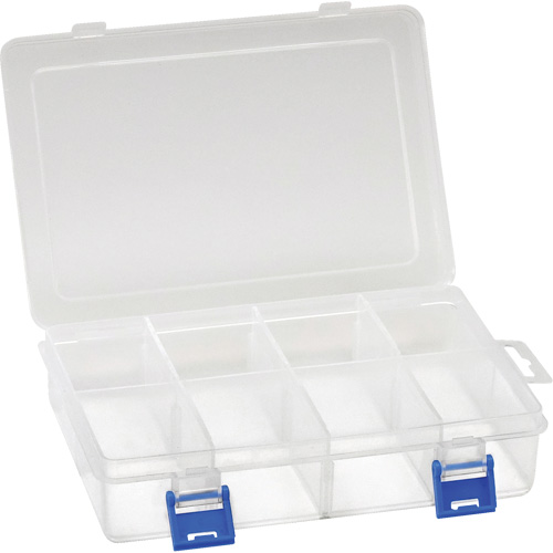 Boîte &agrave; compartiments en plastique, 5,5" la x 7,75" p x 1,75" h, 8 compartiments Absolute Business Supply