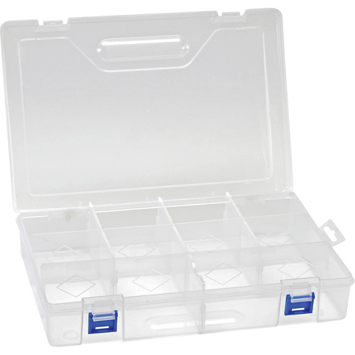 Plastic Compartment Box, 7.75" W x 11.75" D x 2.2" H, 10 Compartments Absolute Business Supply