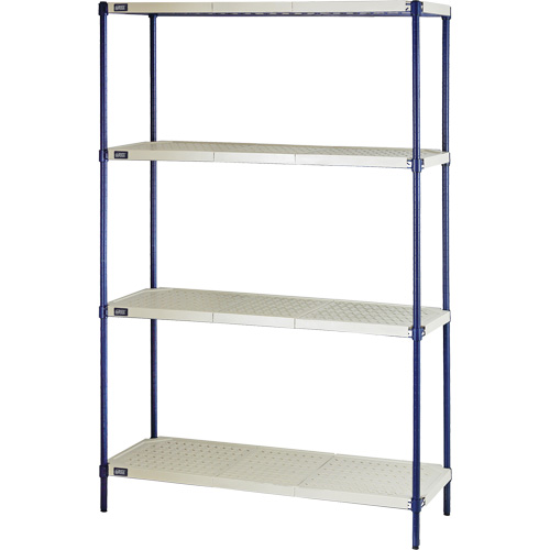 &eacute;tag&egrave;re en fils m&eacute;talliques avec tablettes en plastique, Cadre en fils m&eacute;talliques avec tablettes en plastique, Sans boulons, Capacit&eacute; 600 lb, 48" la x 72" h x 18" p Absolute Business Supply