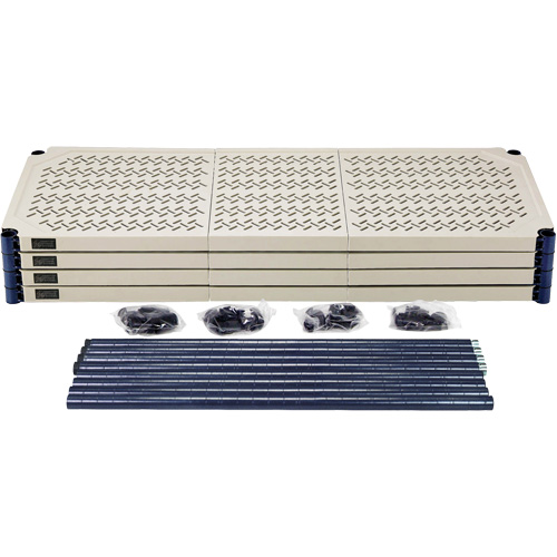 &eacute;tag&egrave;re en fils m&eacute;talliques avec tablettes en plastique, Cadre en fils m&eacute;talliques avec tablettes en plastique, Sans boulons, Capacit&eacute; 600 lb, 48" la x 72" h x 18" p Absolute Business Supply