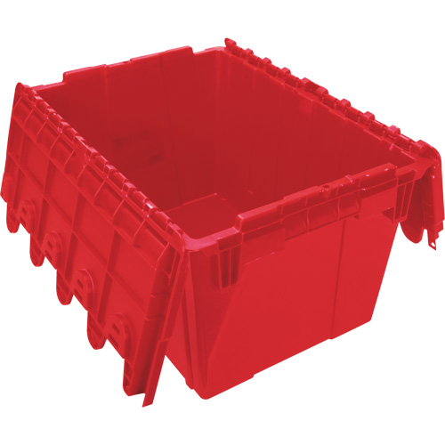 Flip Top Plastic Distribution Container, 21.65" x 15.5" x 12.5", Red Absolute Business Supply