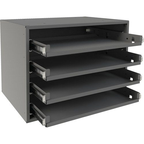 Small Bearing Rack, Steel, 4 Slots, 15-9/16" W x 11-7/8" D x 11-5/16" H, Grey Absolute Business Supply
