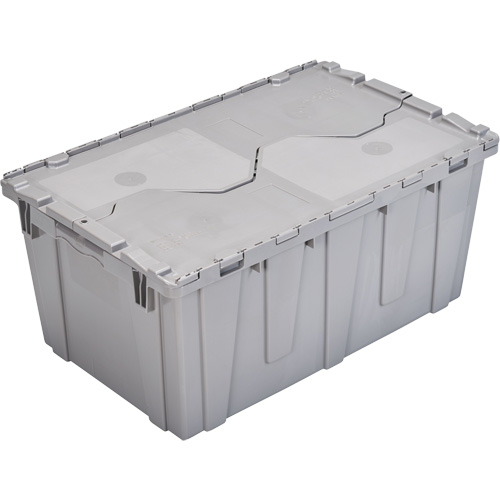 FP243C FliPak Nestable Tote, 26.9" x 16.9" x 12.1", Grey Absolute Business Supply