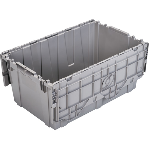 FP243C FliPak Nestable Tote, 26.9" x 16.9" x 12.1", Grey Absolute Business Supply