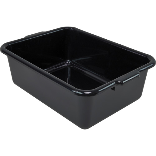 All-Purpose Flat-Bottom Storage Tub, 7" H x 15" D x 21" L, Plastic, Black Absolute Business Supply