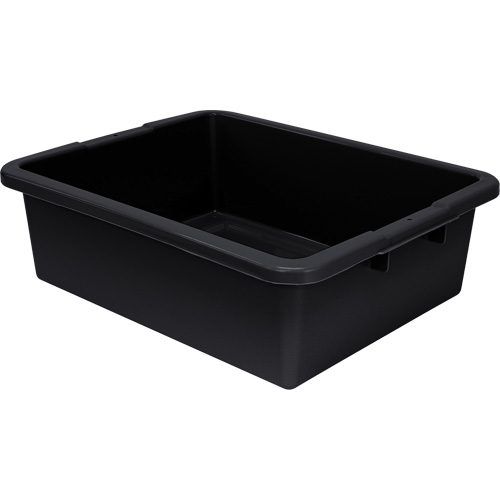 All-Purpose Ribbed-Bottom Storage Tub, 7" H x 17" D x 22" L, Plastic, Black Absolute Business Supply