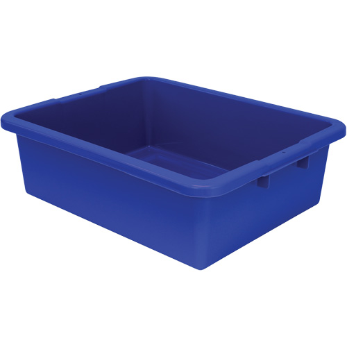 All-Purpose Ribbed-Bottom Storage Tub, 7" H x 17" D x 22" L, Plastic, Blue Absolute Business Supply