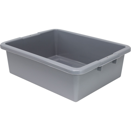 All-Purpose Ribbed-Bottom Storage Tub, 7" H x 17" D x 22" L, Plastic, Grey Absolute Business Supply