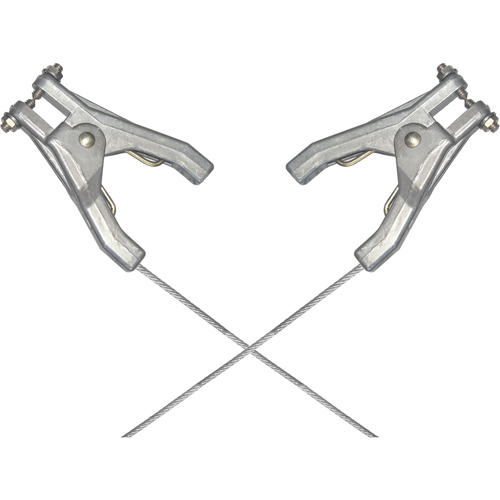 Heavy-Duty Bonding & Grounding Wire Assemblies - Two Hand Clamp Connectors Absolute Business Supply