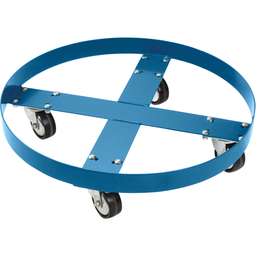 Drum Dolly, Steel, 750 lbs. Capacity, 24" Diameter, Polyolefin Casters Absolute Business Supply
