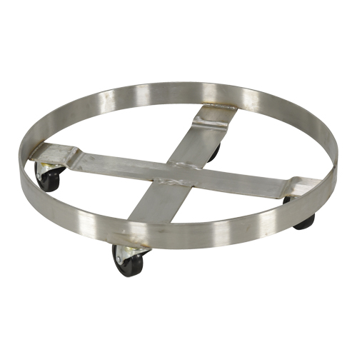 Drum Dollies, Stainless Steel, 800 lbs. Capacity, 23-1/4" Diameter, Rubber Casters Absolute Business Supply
