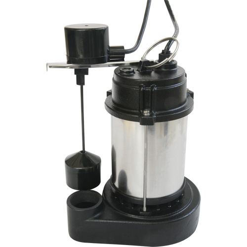 Stainless Steel Housing-Cast Iron Base Sump Pump, 1/3 HP, 3630 GPH Flow Rate Absolute Business Supply
