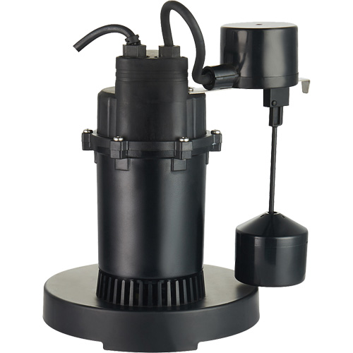 Thermoplastic Submersible Sump Pump, 2560 GPH, 115 V, 4.6 A, 1/3 HP Absolute Business Supply